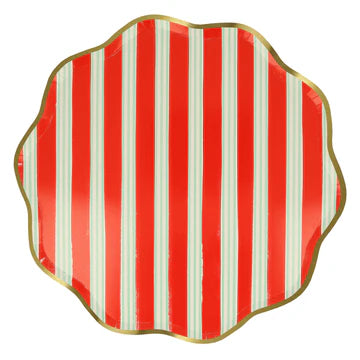 Festive Stripe Stripes large Plates - 8 pk
