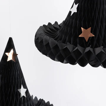Honeycomb Witch Hat Decorations - 3 pk