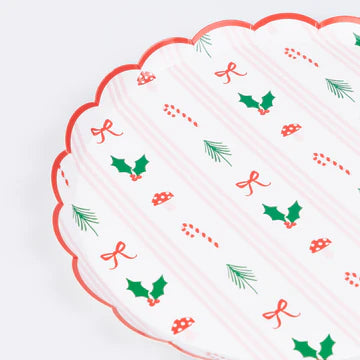 Festive Icon Stripes side/small Plates - 8 pk