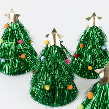 Tinsel Tree Party hats - 6 pk