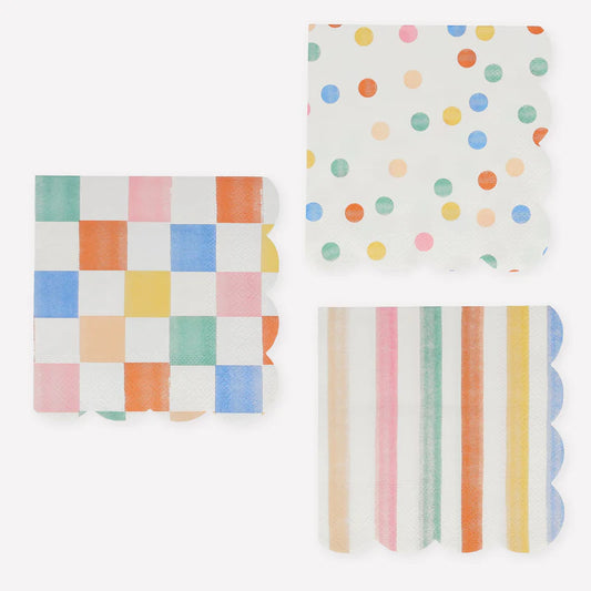 Colorful pattern small napkins- 16 pk.