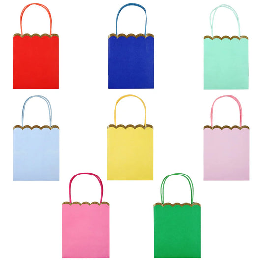 Multicolor party bags  - 8 pk