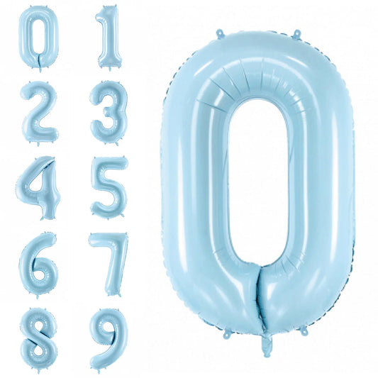 34" Light blue foil numbers