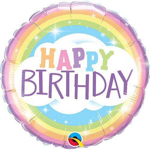 18" Birthday Pastel Rainbow Foil Balloon