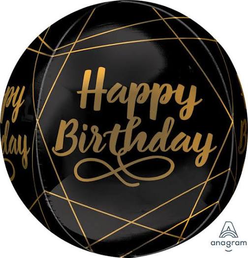 15" colorful elegant birthday orbz foil balloon