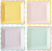 Gingham paper plates - 8 pk