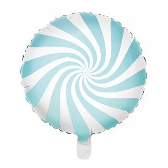 18" Light blue swirly foil Balloon with helium-A1